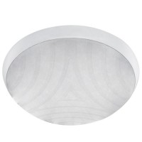 DORIAN Stropní svítidlo, materiál plast (ABS), barva bílá, reflektor hliník, difuzor polykarbonát, 1x75W, E27, 230V, IP44, IK10, montáž "F" na hořlavý podklad, rozměry d=304mm, h=100mm.