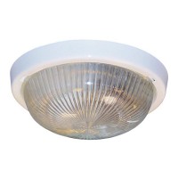 LENKA Stropní svítidlo, materiál plast, barva bílá, difuzor sklo, 1x100W, E27, 230V, IP44, rozměry d=245mm, h=90mm.