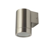 PERLO 1X35W GU10 IP44 Nástěnné venkovní bodové svítidlo, těleso nerez, krycí sklo čiré, pro žárovku 1x35W, GU10 ES50, 230V, IP44, zař.tř.1, rozměry 76x120x105mm, svítí dolů