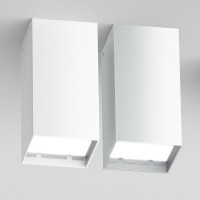 MEA RED Stropní přisazené svítidlo, těleso hliník, povrch bílá, nebo česaný hliník, difuzor sklo opál, pro úspornou žárovku 1x18W, E27, 230V, IP20, tř.1, 235x120x120mm