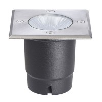 RIZZ SQ 125 Zemní bodové svítidlo, těleso hliiník, rámeček nerez, sklo čité, LED 7W, teplá 3000K, 433lm/cca 25W žár, 230V, IP67, tř.1, 125x125mm, h=150mm, vč. mont. boxu