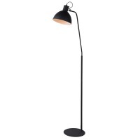 SHADI Stojací lampa, nastavitelný směr svícení +-30°, základna kov, těleso kov, práškový lak černá, stínítko kov černá, pro žárovku 1x60W, E27, 230V, IP20, tř.2, rozměry: 230x450x1600mm