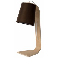 NORDIC Stolní lampa, těleso dřevo hnědá, stínítko bavlna, pro žárovku 1x40W, E14, 230V IP20, tř.2. rozměry 155x190x480mm, vypínač na kabelu