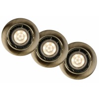 FOCUS-LED SADA 3ks - Stropní vestavné svítidlo, výklopné +-40°, těleso kov, LED 3x5W, GU10, teplá 3000K, 320lm, 230V, IP20, tř.1, rozměry: 81x81x60mm, vč.sv.zdr.