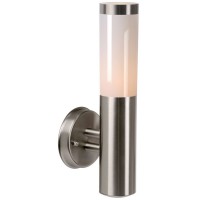 ARDEBIX 1X20W E27 Nástěnné venkovní svítidlo, těleso kov, povrch chrom šedostříbrná lesk, difuzor plast mat, pro žárovku 1x20W, E27, 230V, IP44, tř.1. rozměry 150x130x395mm
