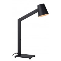 MIZUKO Stolní lampa, nastavitelný směr svícení, materiál kov, povrch černá, pro žárovku 1x40W, E14, 230V, IP20, tř. 1, dvě ramena, rozměry d=130mm, h=670mm, vypínač na tělese.