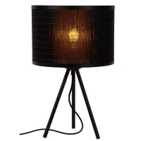 TAGALOG Stolní lampa, těleso kov, povrch černá, stínítko textil bambus, pro žárovku 1x40W, E27, 230V, IP20, tř.2, rozměry d=260mm, h=450mm, vypínač na kabelu.
