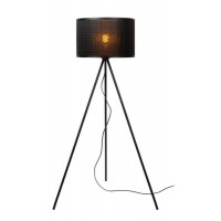 DRYOP FL 1x40W, E27 Stojací lampa, těleso kov, povrch černá, stínítko bambus, pro žárovku 1x40W, E27, 230V, IP20, tř.2, rozměry stínítka: d=400mm, výška lampy: h=1420mm, vypínač na kabelu.