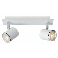 RILOU-LED Stropní svítidlo, nastevitelný směr svícení, těleso kov, povrch lak bílá mat se stříbrnými detaily, LED 2x4,5W, GU10, teplá 3000K, 320lm, 230V, IP20, tř.1. rozměry 300x90x120mm, vč.sv.zdr.