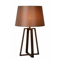 DELICOSIO 1X60W E27 Stolní lampa, těleso kov, povrch lak měď hnědá antická zašlá, stínítko textil hnědá, pro žárovku 1x60W, E27, 230V, IP20, tř.2. rozměry 385x385x630mm