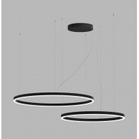 CHATOU HL 104W CCT Závěsné svítidlo, těleso kov, černá/bílá, dif plast opál, LED 104W, 9260lm, přepín. CCT teplota teplá 3000K-neutr 4000K, stmív. DALI-PUSH/DALI/TRIAC/Casambi/RF/Zigbee, 230V, IP20, d=600+800mm, vč závěs lanka l=2500mm, lze zkr.