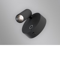 TIBUT WL 3,5W USB Nástěnná bodová lampa, základna hliník, povrch bílá/černá/černá a zlatá, LED 3,5W, 210lm, teplá 2700K, Ra90, 230V, IP20, rozměry d=85mm, základna obsahuje USB připojení vč dotyk vypínače