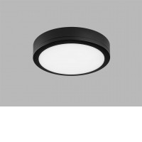 SKUSO 18W CCT IP65 Stropní venkovní svítidlo, plast černá, dif plast opál, LED 18W, 1950lm, přepín. teplota CCT teplá 3000K/neutr. 4000K/denní 5700K, stmív. dle typu DALI-PUSH/Zigbee, 230V, IP65, Ra80, rozměry d=275mm, h=60mm.