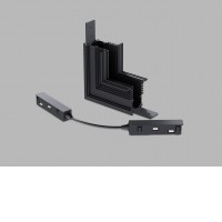 KASEL CTV90 48V DALI Rohová L spojka 90°, vertikální odbočení, vestavného magnetického systému, materiál hliník, povrch černá/bílá, stmívání DALI, 48V, rozměry 135x135mm.