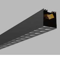 BOLESLAW SYSTEM, 32W, UGR<16 Stropní, nebo závěsné svítidlo z hliníkového profilu, povrch černá, LED 32W, 3600lm, teplá 3000K, neutrální 4000K, buňkové UGR<16, Ra80, stmívání dle typuI, 230V, IP20, rozměry 1200x85x65mm.