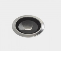 MAFID 5,8W IP65/IP67 Zemní svítidlo, těleso kov, rámeček nerez, sklo čiré, LED 5,8W, 203lm, teplá 3000K, vyzař. úhel 38° svítí ASYMETRICKY - WALLWASHER, IK10, 24-48V DC, IP65/IP67, tř.3, rozměry d=77mm, h=79mm.
