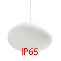 PIONTER E27 1X30W/1X46W OVÁL IP65 Závěsné, venkovní svítidlo, základna kov, povrch bílá, difuzor plast opál, pro žárovku 1x30W/1x46W, E27, 230V, IP65, tř.2, rozměry dle typu