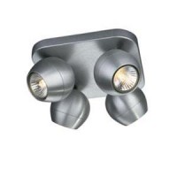 PLANET 4x50W, GU10 Stropní svítidlo bodové, nastavitelný směr svícení, materiál hliník, povrch bílá nebo šedostříbrná, pro žárovku 4x50W, GU10 ES50, 230V, IP20,195x195,, h=95mm