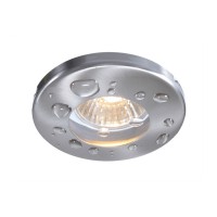 RECESSED IP54 Vestavné stropní svítidlo, materiál nerez, povrch brošený, krycí sklo čiré, pro žárovku 1x35W, GU5,3, 12V, IP54, tř.3, rozměry d=85mm, h=35mm