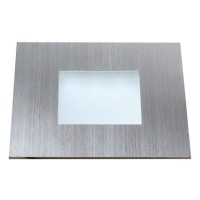 FLOOR LED QUADRO Zemní ploché svítidlo, základna hliník,, rámeček nerez, difuzor opál mat, LED 0,6W, neutrální bílá 4500K, 30lm/cca 1,5W žár, 12V DC, IP20, 70x70mm, h=7mm, kabel 2m, mont. box NEEXISTUJE