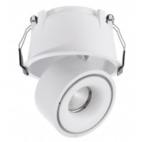 DAMPE 12W TRIAC Stropní, podhledové, bodové, svítidlo, výklopné, nastav. směr svícení, těleso hliník, povrch bílá, LED 12W, 1035lm, teplá 3000K, stmív. TRIAC, 230V, IP20, tř.3, rozměry d=139mm, h=84mm