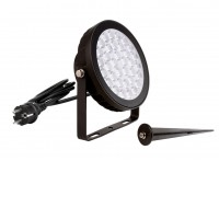 KRPO Tuya 25W Bodové, venkovní svítidlo, hliník, černá antracit, plast čirýl, LED 25W, 1700lm, smart Tuya, Zigbee, mob. tel. CCT nastav. teplota teplá 2700K-denní 6500K, stmív, RGB, Ra80, IP65, tř.1, 170x65x180mm, bodec do záhonu