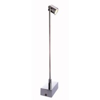 JEWELY LED 1W 3000K Bodové svítidlo do vitríny, nastavitelný směr svícení, těleso kov, povrch chrom lesk, LED 1x1W, teplá 3000K, 70lm, vyzař. úhel 30°, 230V, hlavice d=29mm, l=30mm, tyčka l=280mm