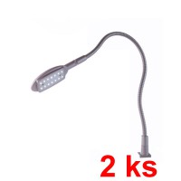 LIP Svítidlo lampa, sada 2ks, flexibilní rameno husí krk, povch šedostříbrná, LED 4,2W, LED, denní denní 6000K, 230V, IP20, rozměry d=18mm, h=400mm.