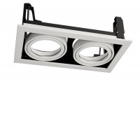 NOWA rám IISQ Podhledové, bodové svítidlo, materiál hliník, povrch bílá, pro LED modul 2x31W, rozměryy 257x140x77mm.