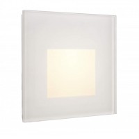 ALWAID Dekorativní kryt pro vestavné svítidlo do stěny, čtvercový, materiál hliník, povrch bílá, čtvercový difuzor, rozměry 78x78x22mm.