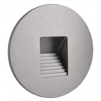 ALWAID Dekorativní kryt pro vestavné svítidlo do stěny, kruhové, materiál hliník, povrch bílá/stříbrná/černá, detail schodkový čtvercový výřez, rozměry d=78mm.