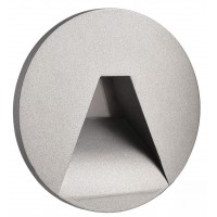 ALWAID Dekorativní kryt pro vestavné svítidlo do stěny, kruhové, materiál hliník, povrch bílá/stříbrná/černá, detail trojúhelníkový výřez, rozměry d=78mm.