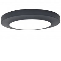 EXTUNK 16,5W, IP54 Stropní venkovní přisazené svítidlo, těleso hliník, povrch tmavě šedá, difuzor plast opál, LED 16,5W, 1250lm, teplá 3000K, 230V, IP54, tř.1, rozměry d=305mm, h=40mm.