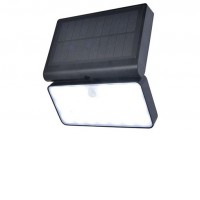 FACIE I 8,5W, PIR, TUYA, Solar Nástěnné venkovní svítidlo, PIR senzor pohybu, těleso plast černá mat, dif plast opál, smart Tuya, Bluetooth, LED 8,5W, 1000lm, mob. tel. CCT nastav. teplota teplá 2700K-denní 6500K, stmív, IP44, tř.3, 180x192x111mm, solár nabíj.