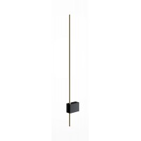 HABES WL 6W Nástěnné svítidlo, nepřímé svícení, těleso kov, povrch zlatá mat a černá, LED 6W, 500lm, teplá 3000K, rozměry 623x30x70mm.