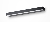 LUNAS WL 14W Nástěnné svítidlo k zrcadlu, těleso kov, povrch černá/stříbrná/bílá, difuzor plast opál, LED 14W, 950lm, neutrální 4000K, Ra80, 230V, IP20, rozměry 400x25x50mm, svítí dolů.