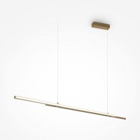 CHORTZ 48W Závěsné svítidlo, těleso hliník, povrch mosaz, difuzor plast opál, LED 48W, 2200lm, neutrální 4000K, 230V, IP20, tř. 1, rozměry l=1500mm, vč závěs lanka l=1200mm, lze zkrátit.