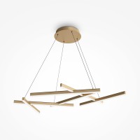 CHRAMU PL 79W Závěsné svítidlo, těleso hliník, povrch zlatá mat, difuzor plast opál, LED 79W, 3100lm, teplá 3000K, 230V, IP20, tř. 1, rozměry 1010x55mm, vč závěs lanka l=1200mm, lze zkrátit.