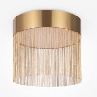 PEDE PL 18W Stropní svítidlo, základna kov, povrch zlatá, kovové zlaté ověsy, LED 18W, 750lm, teplá 3000K, 230V, IP20, rozměry d=350mm, h=300mm.