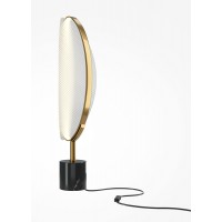 DELIVE TL 16W Stolní lampa, těleso kov, povrch mosaz, difuzor plast opál, LED 16W, 870lm, teplá 3000K, stmívatelná, 230V, IP20, tř.2, rozměry h=631mm.
