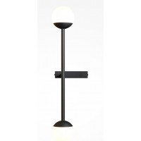 PARTYS WL 10W Nástěnné svítidlo, těleso kov, povrch mosaz/černá, difuzor sklo opál, LED 10W, 900lm, teplá 3000K, Ra80, 230V, IP20, tř.1, rozměry d=80mm, h=480mm, svítí nahoru/dolů.