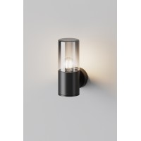 NEPOS WL 1x60W, E27, IP54 Nástěnné venkovní svítidlo, těleso kov, povrch černá grafit, krycí sklo kouřové, pro žárovku 1x60W, E27, 230V, IP54, tř.1, rozměry d=80mm, h=210mm, svítí nahoru.
