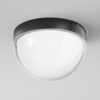IRACIO PL 12W, IP65 Stropní přisazené venkovní svítidlo, těleso kov, povrch černá grafit, difuzor plast opál, krycí plast čirý, LED 12W, 1100lm, teplá 3000K, 230V, IP65, Ra80, tř.1, rozměry d=180mm, h=122mm.