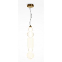 PREZI HL 35W Závěsné svítidlo, základna kov, povrch chrom/zlatá, stínítko sklo, LED 35W, 1600lm, teplá 3000K, Ra80, 230V, IP20, tř.1, rozměry d=130mm, h=653mm, vč závěs kabelu l=1500mm, lze zkrátit.