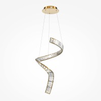 VEN HL 48W Závěsné svítidlo, těleso kov, povrch zlatá, detail krystaly, LED 48W, 3300lm, teplá 3000K, 230V, Ra90, IP20, tř.1, rozměry d=450mm, h=700mm, vč závěs lanka l=3740mm, lze zkrátit.