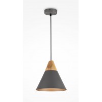 LEOSE HL 1x60W, E27 Závěsné svítidlo, těleso kov, povrch šedá/bílá, detaily dřevo světlé, pro žárovku 1x60W, E27, 230V, IP20, tř.1, rozměry dle typu.