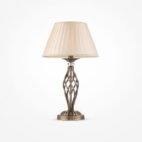 BOJA TL 1x40W E14 Stolní dekorativní lampa, těleso kov, povrch bronz, stínítko textil béžová, pro žárovku 1x40W E14, 230V, IP20, tř.2, rozměry d=320mm, h=550mm