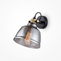 BARTE WL 1x40W, E27 Nástěnné svítidlo, nastav. směr svícení, základna kov, povrch černá, stínítko sklo kouřové/jantar/čiré, pro žárovku 1x40W, E27, 230V, IP20, tř.1, rozměry d=200mm, h=270mm.