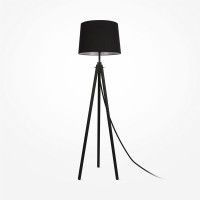 GUDBY FL 1x60W, E27 Stojací lampa, těleso kov, povrch černá/bílá, stínítko textil černá/bílá, pro žárovku 1x60W E27, 230V, IP20, tř.2, rozměry d=440mm, h=1615mm