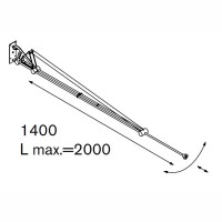 NM-ARM Nástěnná konzola, pro uchycení bodového svítidla, těleso kov, teleskopicky výsuvné rameno l=1400mm-2000mm